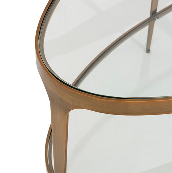 Shelby Glass & Gold Table