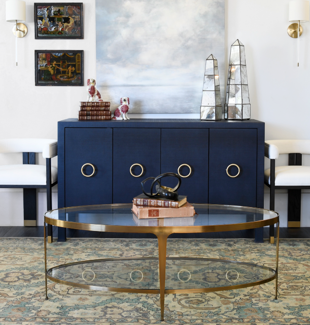 Shelby Glass & Gold Table