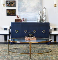 Shelby Glass & Gold Table