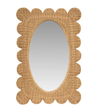 Lia Rattan Scalloped Mirror