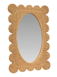 Lia Rattan Scalloped Mirror
