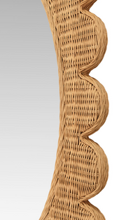 Lia Rattan Scalloped Mirror