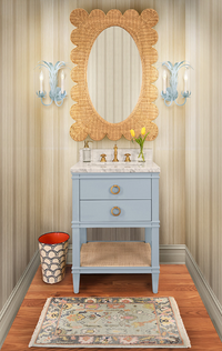 Lia Rattan Scalloped Mirror