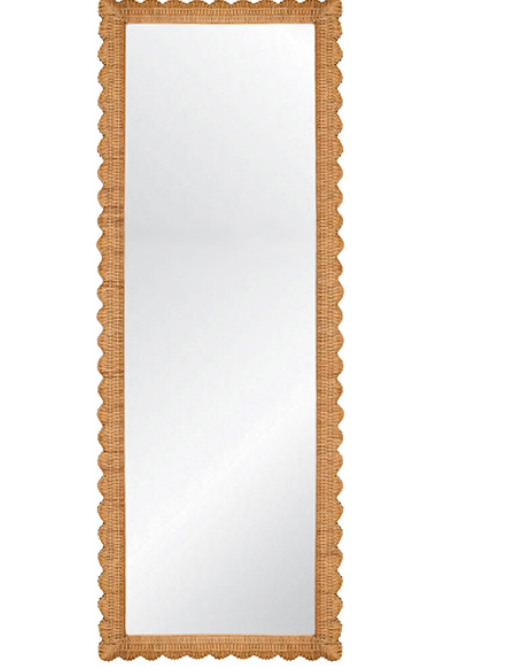 Gia Square Rattan Scalloped Mirror