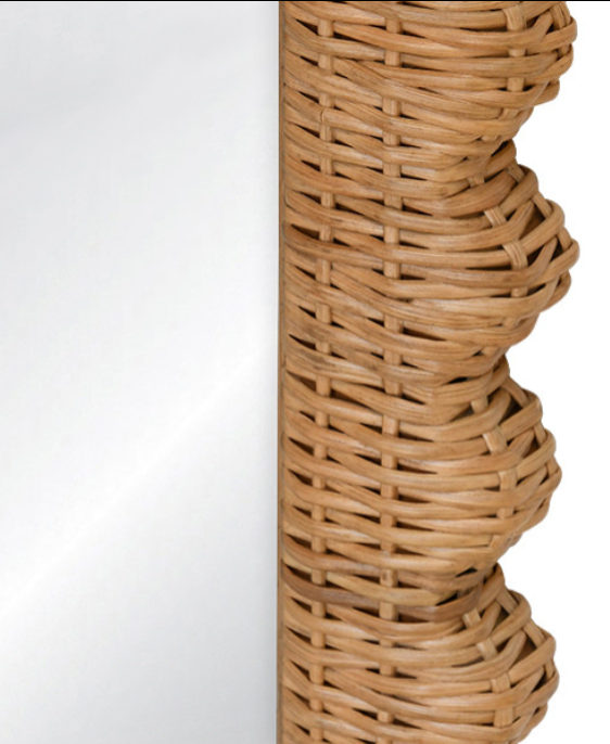 Gia Square Rattan Scalloped Mirror