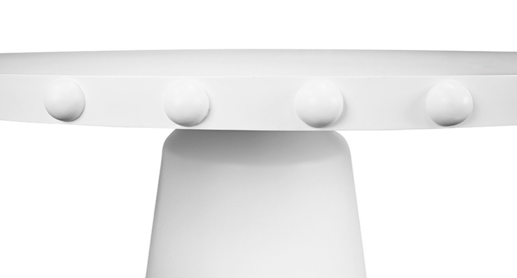 Lana Seashell Studded White Dining Table