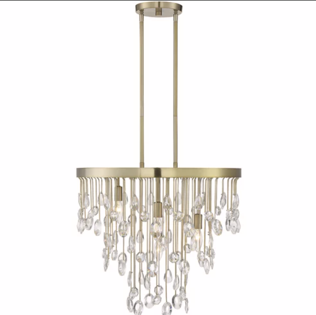 Livorno 4 light 21 inch Noble Brass Chandelier