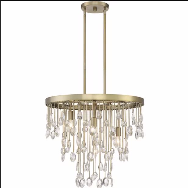 Livorno 4 light 21 inch Noble Brass Chandelier