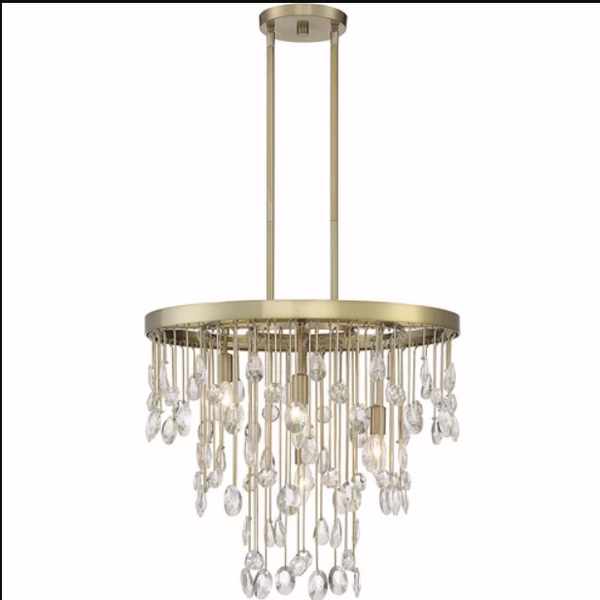 Livorno 4 light 21 inch Noble Brass Chandelier
