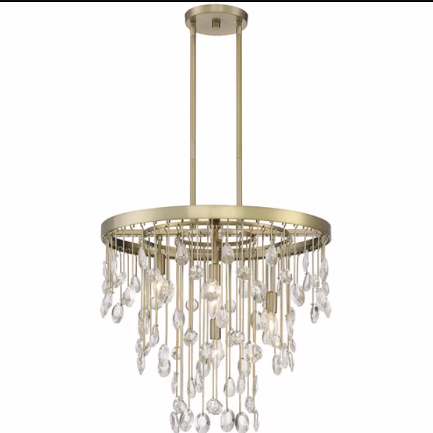 Livorno 4 light 21 inch Noble Brass Chandelier