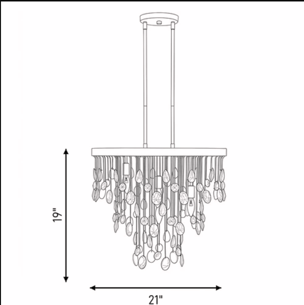 Livorno 4 light 21 inch Noble Brass Chandelier
