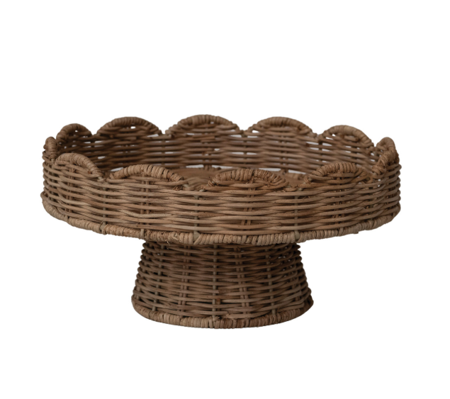 Scalloped Rattan Decorative Bowl
