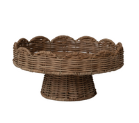 Scalloped Rattan Decorative Bowl