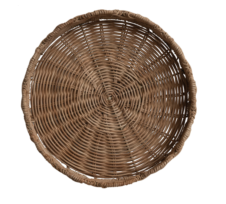 Scalloped Rattan Decorative Bowl