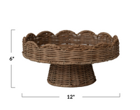 Scalloped Rattan Decorative Bowl