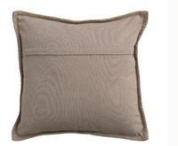 Beige Embroidered Cotton Pillow