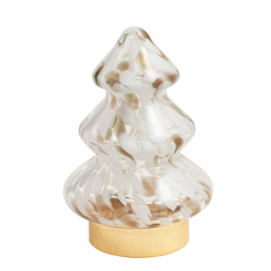 Small White & Gold Glass Tree