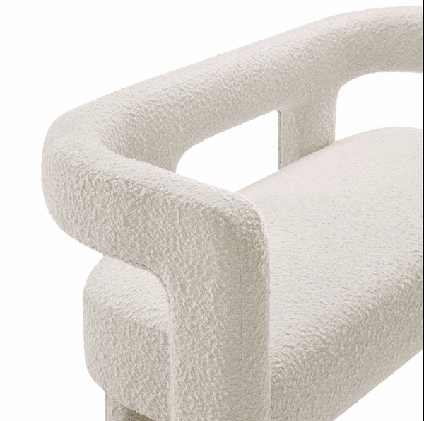 Kayla Boucle Upholstered Loveseat, Ivory