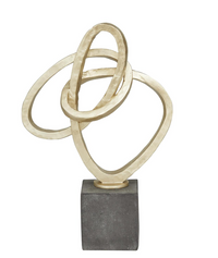 Gold Polystone Abstract Link Decorative Sculpture