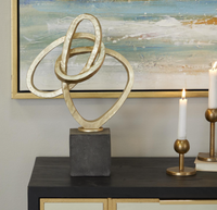 Gold Polystone Abstract Link Decorative Sculpture