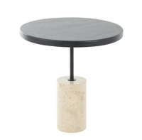 Black Top Marble Base Accent Table