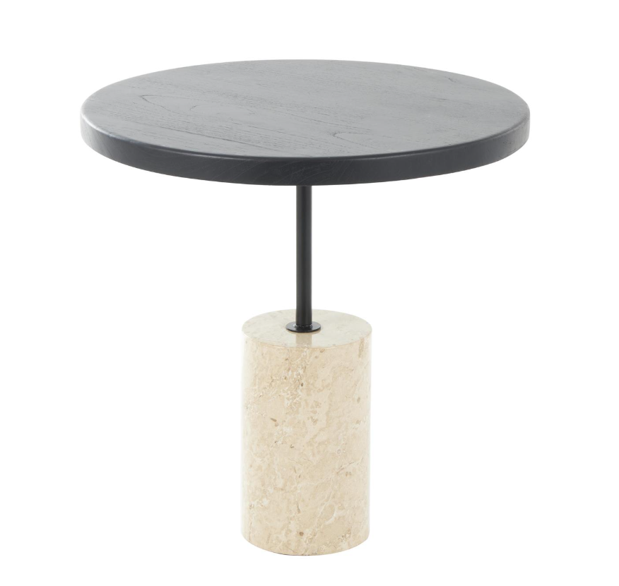 Black Top Marble Base Accent Table