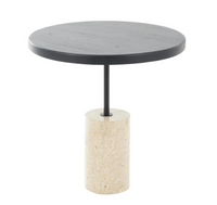 Black Top Marble Base Accent Table