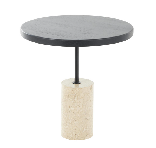 Black Top Marble Base Accent Table