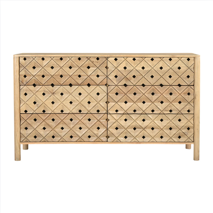 Fulton 6 Drawer Dresser Natural