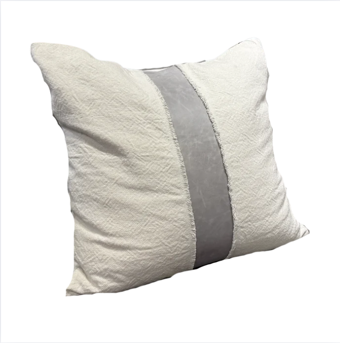 Ivory Blue Stripe Pillow