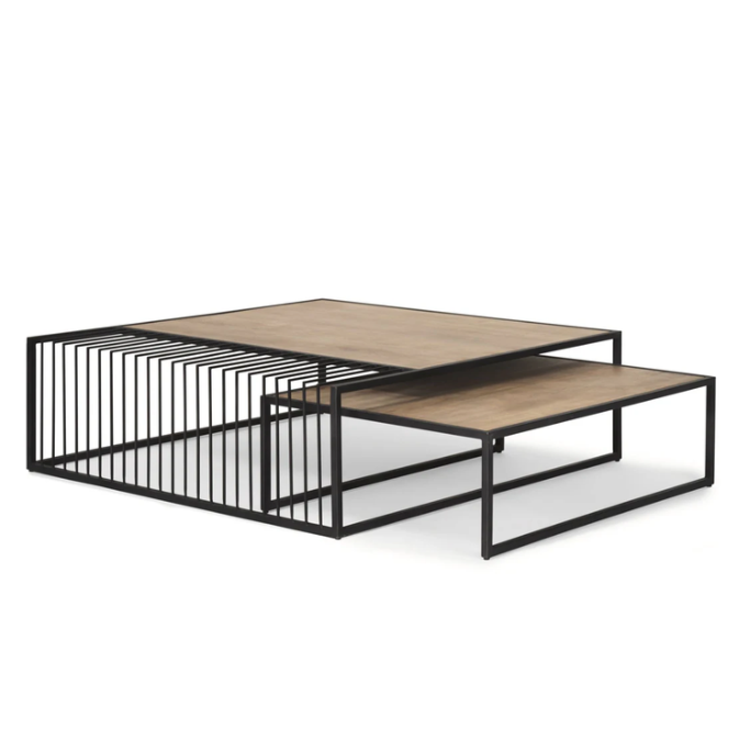 Miles Metal w/ Wood Nesting Coffee Table
