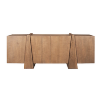 Eula Medium Brown Wood 4-Door Sideboard