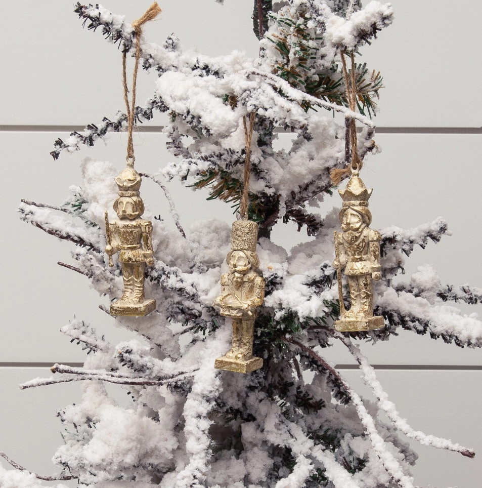 Champagne Nutcracker Ornaments Pk/2 Ast