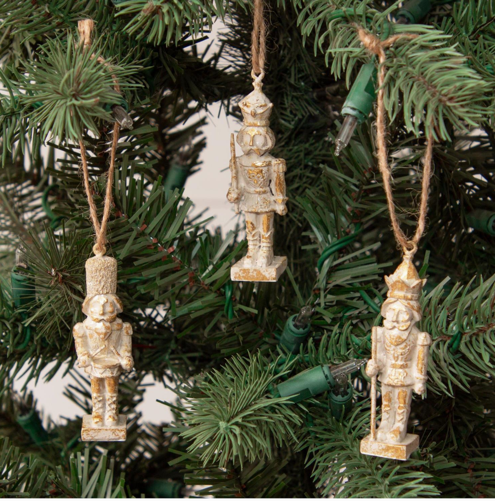 Champagne Nutcracker Ornaments Pk/2 Ast
