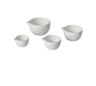 White Cottage Ceramic Measuring Cups (Set of 04)