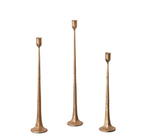 Hand Forged Metal Candle Holders, Copper (Set Of 03)