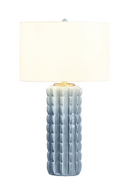 Elegant Blue Scalloped Table Lamp