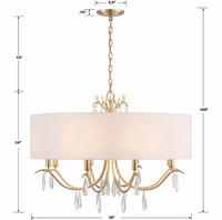 Rollins 8 Light 32" Wide Crystal Drum Chandelier