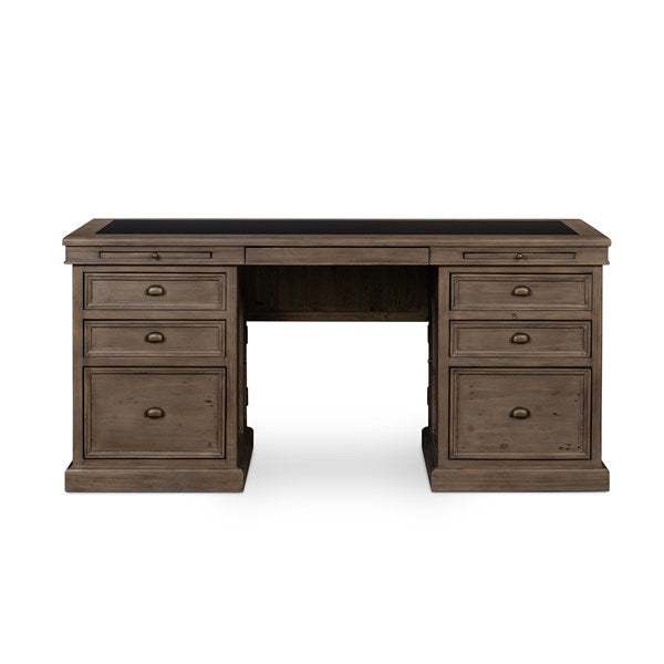 lifestyle large wood desk traditional style furniture Columbia MO
