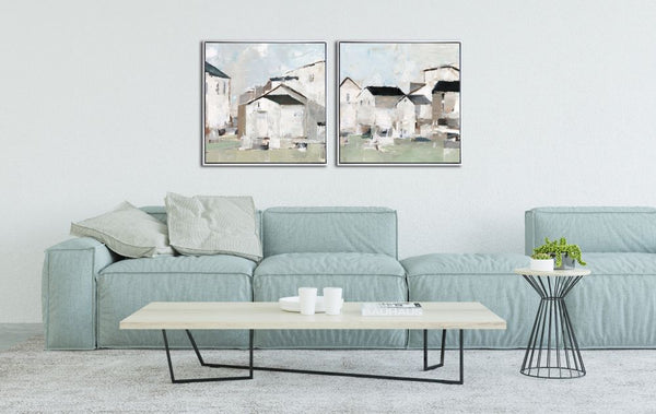 Farm Village Art, Set of 2