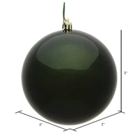 Vickerman 3" Moss Green Candy Ball Ornament, 6 per Bag