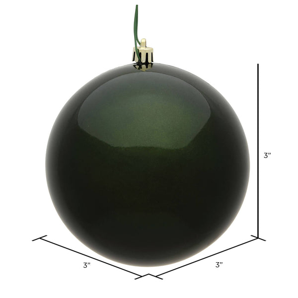 Vickerman 3" Moss Green Candy Ball Ornament, 6 per Bag