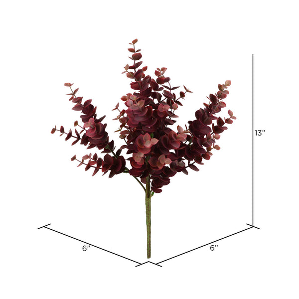 Vickerman 13" Burgundy Jade Leaf Spray 4/Pk
