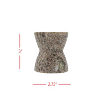 Soren Beige Marble Taper Candle Holder