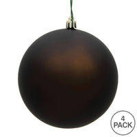 Vickerman 6" Chocolate Matte Ball Ornament, 4 per Bag