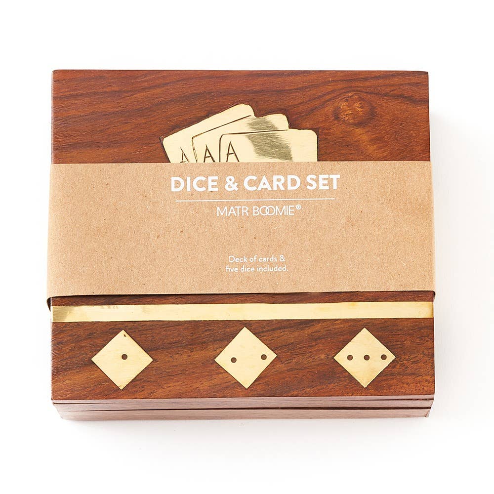 Rosewood Game Night Box with Deck of Cards