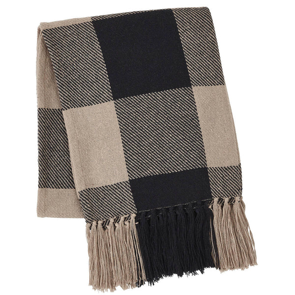 black-check-woven-throw-with-frills-cotton-home-decor-store-columbia-missouri