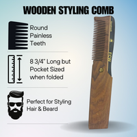 G.B.S Handmade Folding Wooden Hair & Beard Comb