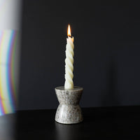 Soren Beige Marble Taper Candle Holder