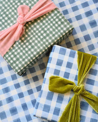 Tonga Green Gingham Gift Wrap